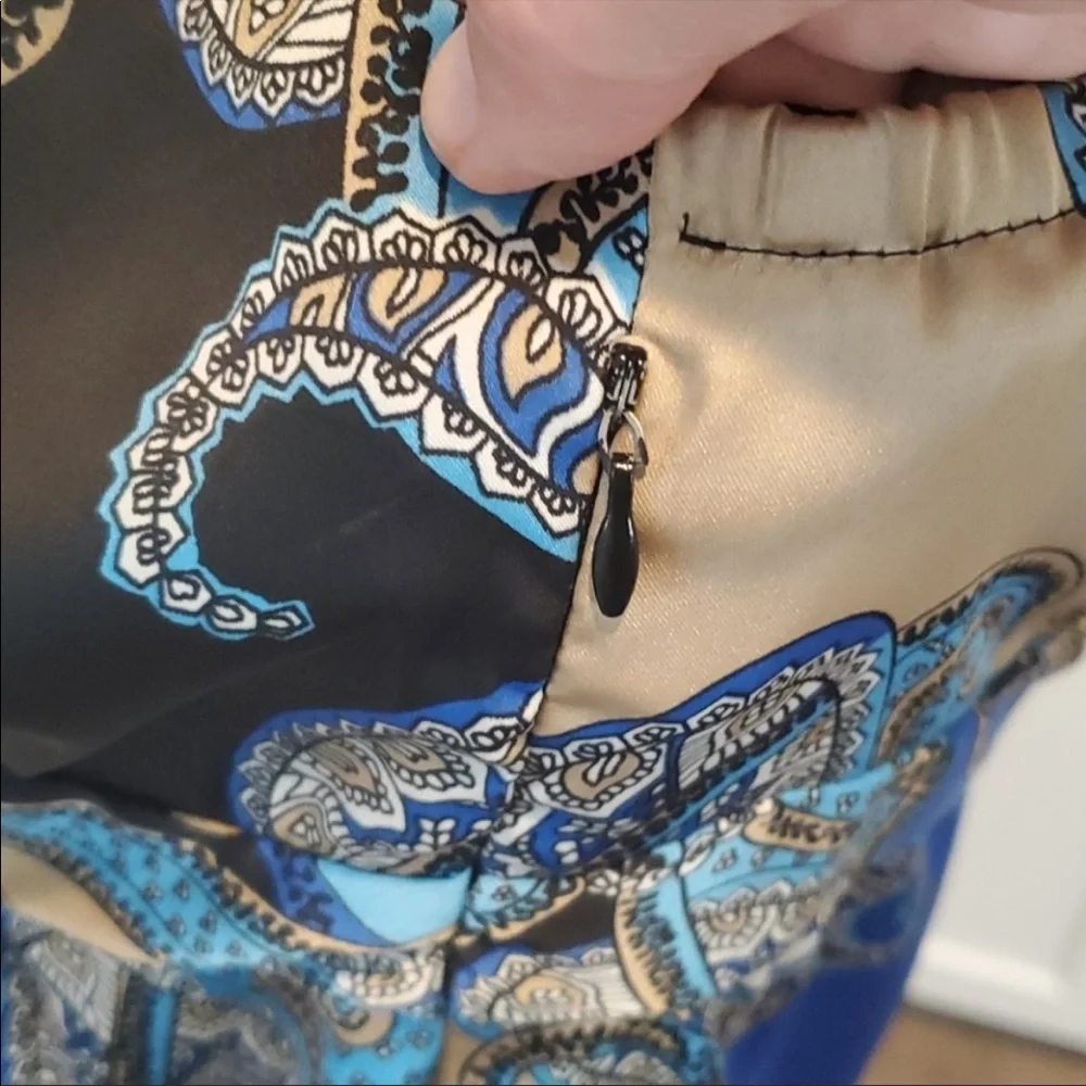 NWOT Attention Blue Backless Paisley Print Halter Top, Plus Size 18 - Picture 5 of 6